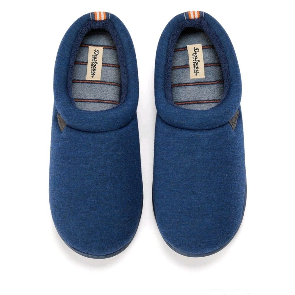 Dearfoams Cozy Comfort Men's Jersey clog Slippers Size Medium 9-10 color: Navy